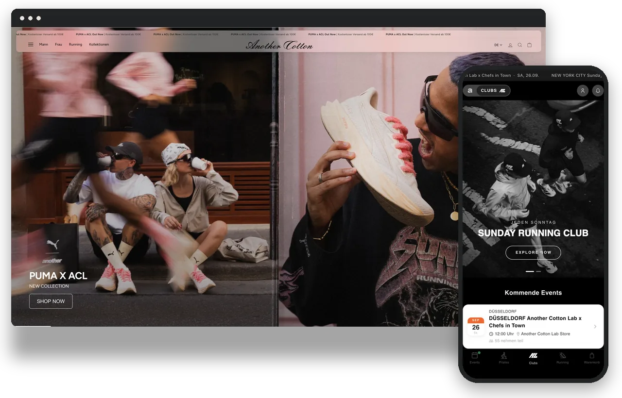 Onlineshop und App von Another Cotton