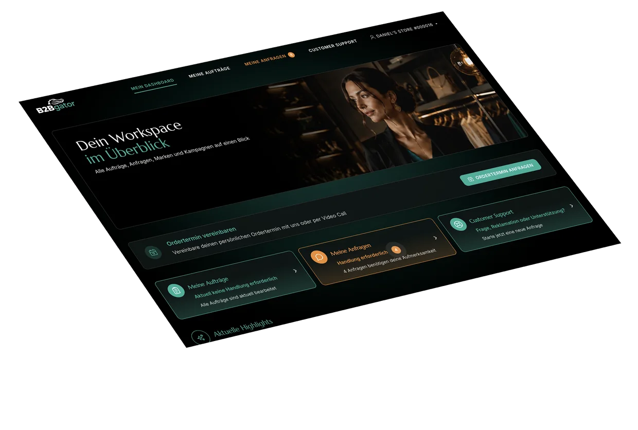 B2Bgator: Arbeitsoberfläche im Überblick
