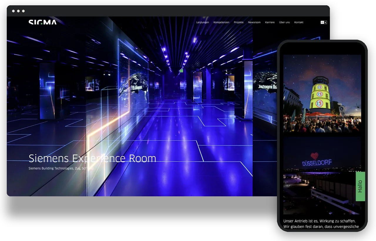 Website von Sigma AV auf Desktop und Smartphone